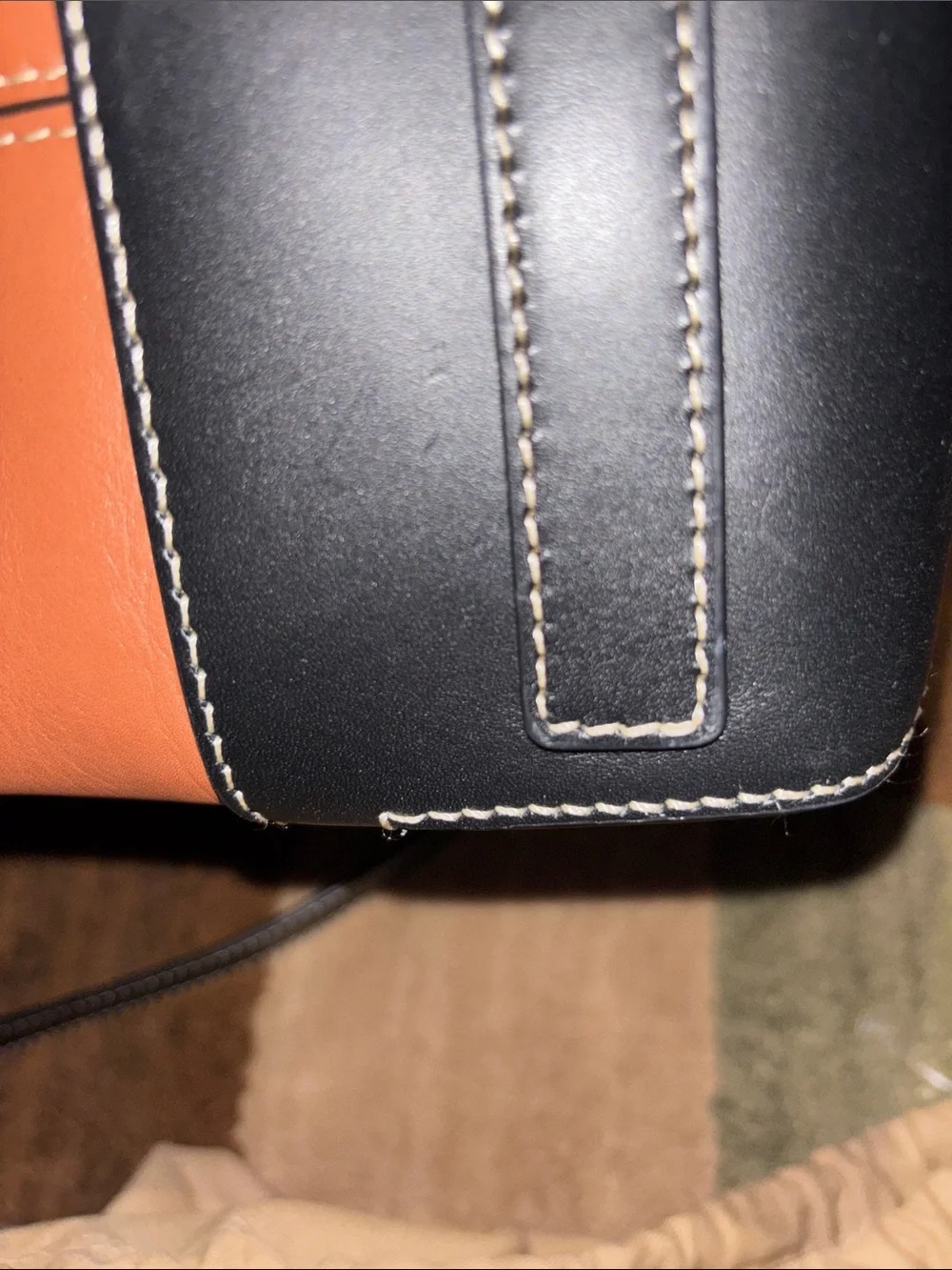 Burberry Leather Tote Bag in Brown, Black and Cream